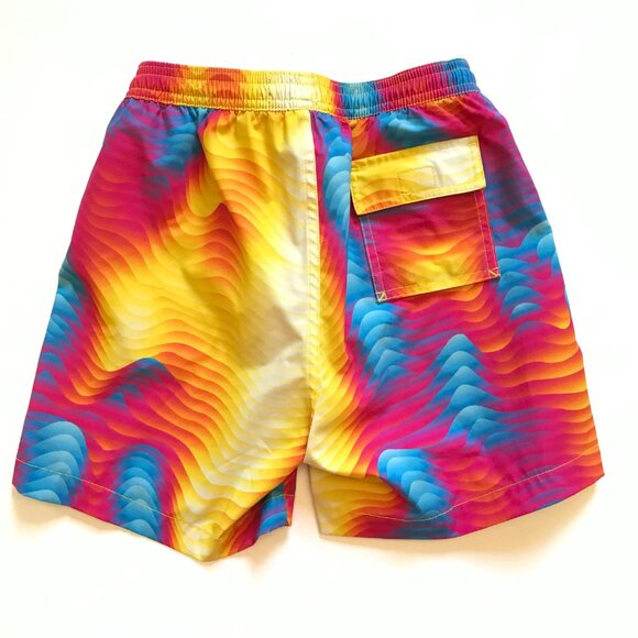 Psycho Bunny Print Shorts Swim Trunks Boys 10 12 Medium Blue Pink Tie Dye 4.5" - Picture 9 of 11
